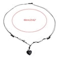 thumbnail image 5 of SIEYIO Heart Pendant Clavicle Chain Necklace Black Gemstone-Statement Choker Woven Rope Sweater Chain Jewelry Gift for Women, 5 of 21