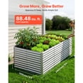thumbnail image 2 of KFFKFF Galvanized Raised Garden Bed, 8 x 4 x 3 ft, Rectangular Metal Planter Box Kit for Outdoor Use, Bottomless Elevated Planting Box with Gloves, Rust-Resistant Alu-Zinc Material, Silver, 2 of 9