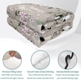 thumbnail image 4 of Quilts Twin Size Bedding Set, White Crane Lightweight Quilted Comforter, Pink Chery Blossom Vintage Pine Banches Cloud Soft Reversible Bedspread Coverlet with Pillow Covers for All Season, 68" x 86", 4 of 9