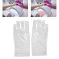 thumbnail image 4 of Professional Manicure Gloves, Stretchy Fingerless Fiber Cotton Nail Lamp Gloves for Home Salon, Non Slip UV Protection Driving Gloves, Summer Outdoor Gloves for Women and Girls(White), 4 of 5