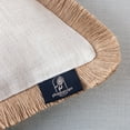 thumbnail image 5 of Phantoscope Linen Tassel Trimmed Farmhouse Series Decorative Throw Pillow, 18" x 18", Off White, 1 Pack, 5 of 7