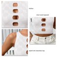 thumbnail image 4 of Camiseta sin mangas con recorte frontal, camiseta sin mangas ajustada con ombligo expuesto, parte delantera hueca, camiseta sin mangas de punto para mujer, citas, 4 of 6