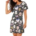 thumbnail image 2 of Daiia cartoon cute Skull star Print Women's Nightshirt Soft Nightgowns for Women Short Sleeve dress Short-sleeved Sleepwear, 2 of 6