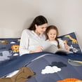 thumbnail image 4 of Erosebridal Lions Giraffe Elephant Queen Comforter Set,Jungle Animals Bedding Comforter Set For Boys, Reversible 3-Piece, 4 of 7