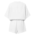 thumbnail image 6 of Bovxnpu Women 2 Piece Loungewear Set Beach Vacation Sweatsuit Tracksuit Set Women's Fashion Casual Short Sleeve Top Pocket Cotton Linen Shorts Outfits Set Summer Outfits, 6 of 9