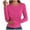 Hot Pink, variant on Fall/Winter Women Warm Clothes,Blouse for Women,,Women Tops for Women Blouse Round Neck Textured Long Sleeve Slim Stretch Knit for Fall Winter Tops