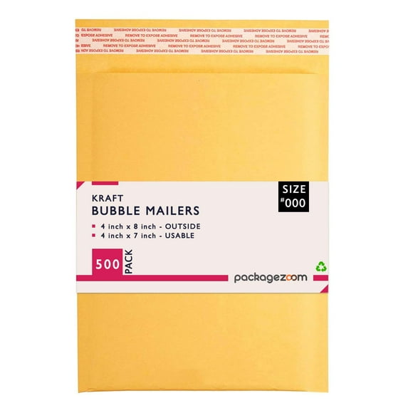 4x8 inches Kraft Bubble Mailer Self Seal Bubble Shipping Envelopes 500 Pack Padded Envelopes Thick Bubble Mailers Packaging for Small Business #000