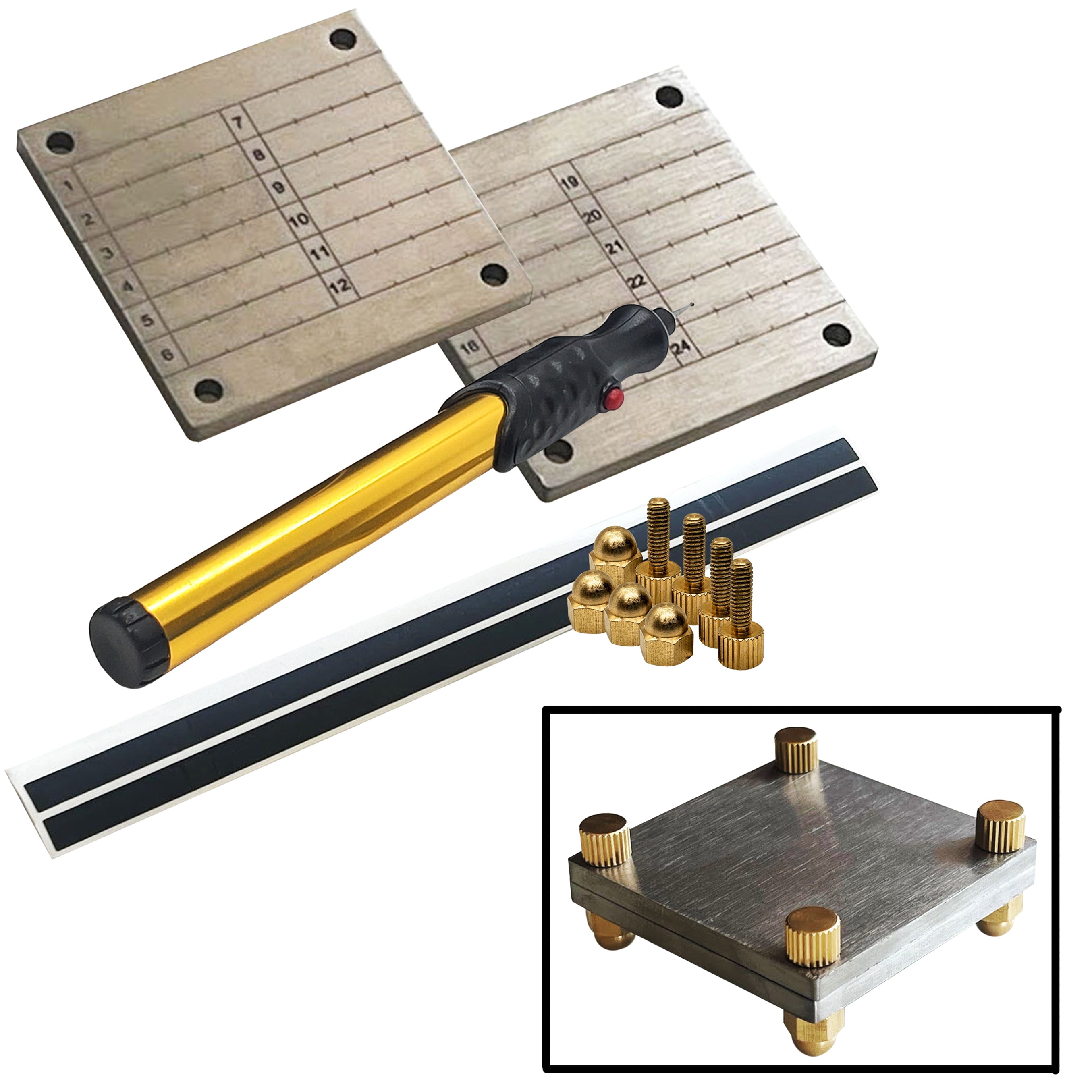 OZ-USA Ti1000™ Titanium Crypto Seed Phrase Recovery Cold Storage System Metal Plate + Engraving Pen