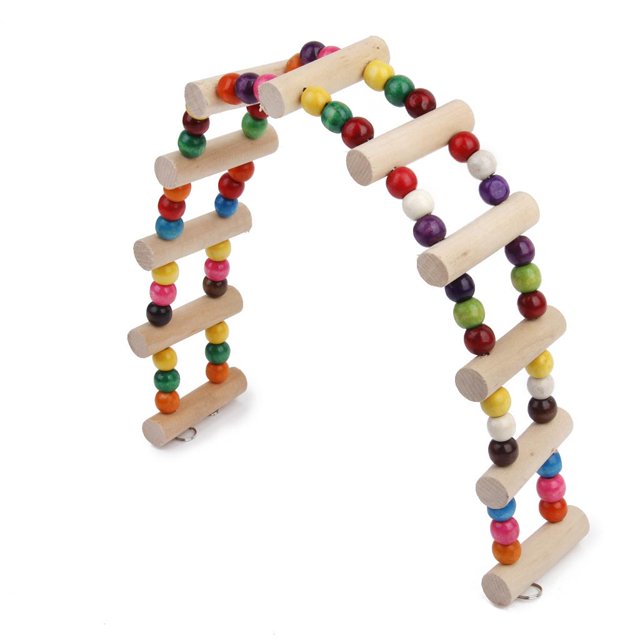 Ratón de Hamster Escalera Puente Columpio Gerbil Pet Bird Toy 48CM Salvador Juguete de madera