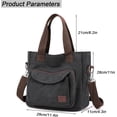 thumbnail image 2 of Sunyuer Canvas Tote Bag for Women, Crossbody Bag Handbag with Zipper Shoulder Bag for Shopping Travel Work, 2 of 5