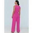 thumbnail image 5 of Womens Jumpsuits Fall Outfits 2023 New Casual Fashion Clothes Sleeveless Wide Leg Long Pants Romper, 5 of 6