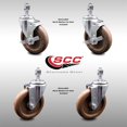 thumbnail image 2 of 5 Inch SS High Temp Glass Filled Nylon 12mm Threaded Stem Caster Set 2 Brake, 2 of 2
