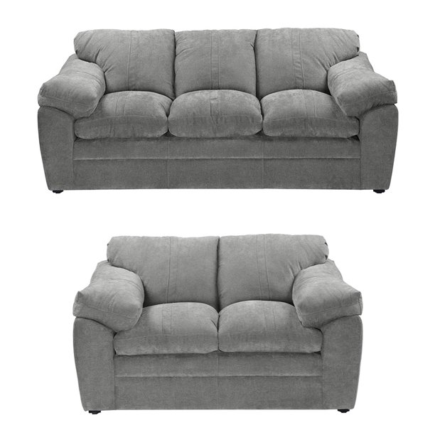 Sala 3-2 TRINITY Aston 2 piezas ( Sofá, Love Seat ) Gris Para Sala