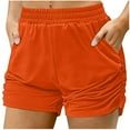 thumbnail image 2 of AKAFMK Women's Casual Shorts,Sport Shorts for Women,Ultra Soft High Waisted Flowy Shorts with Pockets and 4-Way Stretch - 4" Inseam Shorts, 2 of 5