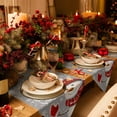 thumbnail image 2 of Table Runner Dresser Scarves Christmas Cute Snowman with Hat Scarf Cotton Linen Burlap Table Cover Winter Snowflake on Gray Table Runners for Family Kitchen Dining Holiday Party Banquet Decor, 2 of 5
