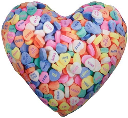 iscream Good Lovin Hard Candy Heart Shaped 16 Photoreal Print Microbead Accent Pillow 