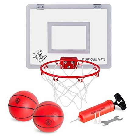 Mini Basketball Hoop with Breakaway Rim - Includes 2 Mini Basketballs & Hand Pump with 3 Inflation Needles - Designed for Over-The-Door (Best 9 Ball Break Position)