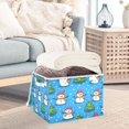 thumbnail image 5 of WOBOGO Cute Cartoon Snowmen Christmas Trees Large Collapsible Storage Box Flip Lid Fabric Decorative Organizer Container Basket with Handles 16.5×12.6×11.8in, 5 of 7