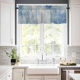 thumbnail image 3 of Christmas Blue Kitchen Curtains and Valances Set, Rod Pocket Curtains Tier Farmhouse Window Curtains 24 Inch Length, Winter Ombre Snowflake Vintage 3 Piece Kitchen Curtains Set, 3 of 6