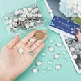 thumbnail image 3 of 1 Box 160Pcs Bezel Connector Charms 12mm Cabochon Connector Settings 304 Stainless Steel Bezel Pendant Trays Double Hole Cabochon Setting Tray for Jewelry Making DIY Bracelet Necklace, 3 of 9