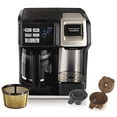 thumbnail image 1 of Hamilton Beach FlexBrew Trio Cafetera de 2 vías, compatible con cápsulas o molidos K-Cup, porción individual y olla completa de 12 c, filtro permanente en tono dorado, negro y plateado, 1 of 5