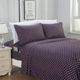 thumbnail image 2 of Celine Linen Holiday Gift Polkadot Pattern 1500 Series Percale Wrinkle and Fade Resistant (6-Piece) Bedding Set, Full, Purple, 2 of 3