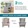 thumbnail image 4 of CHUNTIAN Wingback Chair Covers Slipcovers 2 Piece Stretch Wing Chair Covers Spandex Slipcovers Wingback Sofa Covers Armchair Covers Non-Slip Furniture Protector for Living Room Wingback Chairs, A13, 4 of 5