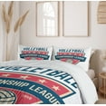 thumbnail image 6 of Ambesonne Volleyball Duvet Cover Set, Calligraphic Logo Design, King, Dark Sky Blue and White, 6 of 6