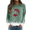 thumbnail image 1 of Gibobby Sudaderas para mujer navidad Sudadera con estampado navideño para mujer, sombrero de cristal, sudadera de manga larga, blusa informal, de temperamento(Verde,M), 1 of 5