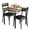 Brown, variant on Jojoka 3 Piece Dining Set for 2, Table and 2 Upholstered Chairs, Wood Top Breakfast Dinette for Small Space, Kitchen, Apartment, Dining Room, Rustic Grey