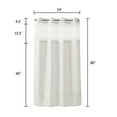 thumbnail image 2 of Stall Long Shower Curtain with Snap-in Liner,No Hooks Needed, with Magnets,Sheer Window,54" Wx80" H, 2 of 6