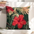 thumbnail image 6 of red flower tropical leaves Linen toss pillowcase decoration pillowcase gifting preferred 18x18 inch cushion cover sofa pillowcase sofa bedroom living room car, 6 of 8