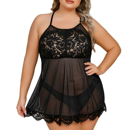

Women Lace Lingerie Backless Pajamas Nightdress