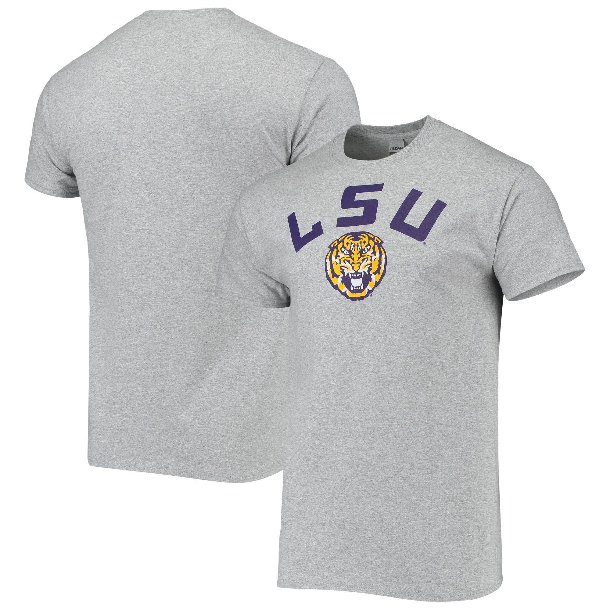 LSU Tigers Helmet Logo T-Shirt - Gray 