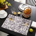 thumbnail image 4 of Farmhouse Purple Placemats Set of 4, Vintage Flower Leaf Botanical Plant Washable Wipeable Table Mats for Dining Tables, Indoor Outdoor Kitchen Place Mats for Holiday Party Table Decor, 4 of 9