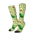 thumbnail image 2 of Balery Avocado Green Striped Fun Novelty Socks Men'S Women'S Crew Socks Funny Crazy Novelty Socks Quirky And Cool Socks, 2 of 9