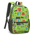 thumbnail image 2 of Soccer and Trophy Green Pattern 17" School Backpacks for Teens,Waterproof Oxford Fabric,S-Shape Padded Straps for School,Travel,Hiking,Camping, 2 of 6