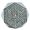 thumbnail image 4 of Black/White Hexagon Garden Stool and Side Table Combo Capiz , 16x14x18 inches, 4 of 9