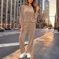 thumbnail image 6 of successthop Velour Sweatsuits 2PCS Sets Womens Long Sleeve Crewneck Tops and Pant Casual Tracksuit with Pockets, 6 of 9