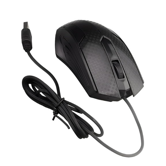 GJX Corded Mouse Wired USB Mouse for Computers and Laptops for Right or Left Hand Use, Black