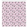 thumbnail image 2 of Ambesonne Flamingo Shower Curtain, Modern Exotic Birds, 69"Wx75"L, Pale Blue Charcoal Grey, 2 of 4