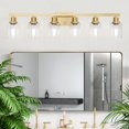 thumbnail image 2 of Lámpara de tocador de baño DIKAIDA, 6 luces, 96,8 cm, oro cepillado, 2 of 9