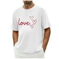 thumbnail image 1 of Tops para hombre, blusas y camisas de cuello redondo y manga corta para hombre. Camiseta/camisa informal de cuello redondo y manga corta con estampado de corazones para hombre. Tops de poliéster para, 1 of 4