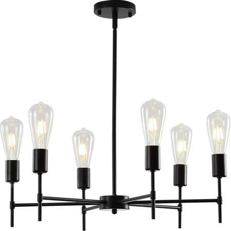 

Black Sputnik Chandelier Vintage Metal Semi Flush Mount Ceiling Light Modern Style Chandelier 6 Lights Sputnik by
