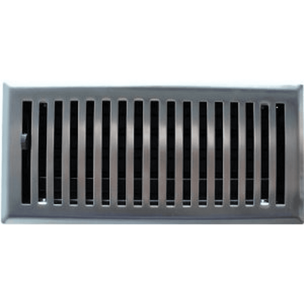 4" X 10" Brushed Nickel Contemporary Floor Register / Vent Cover