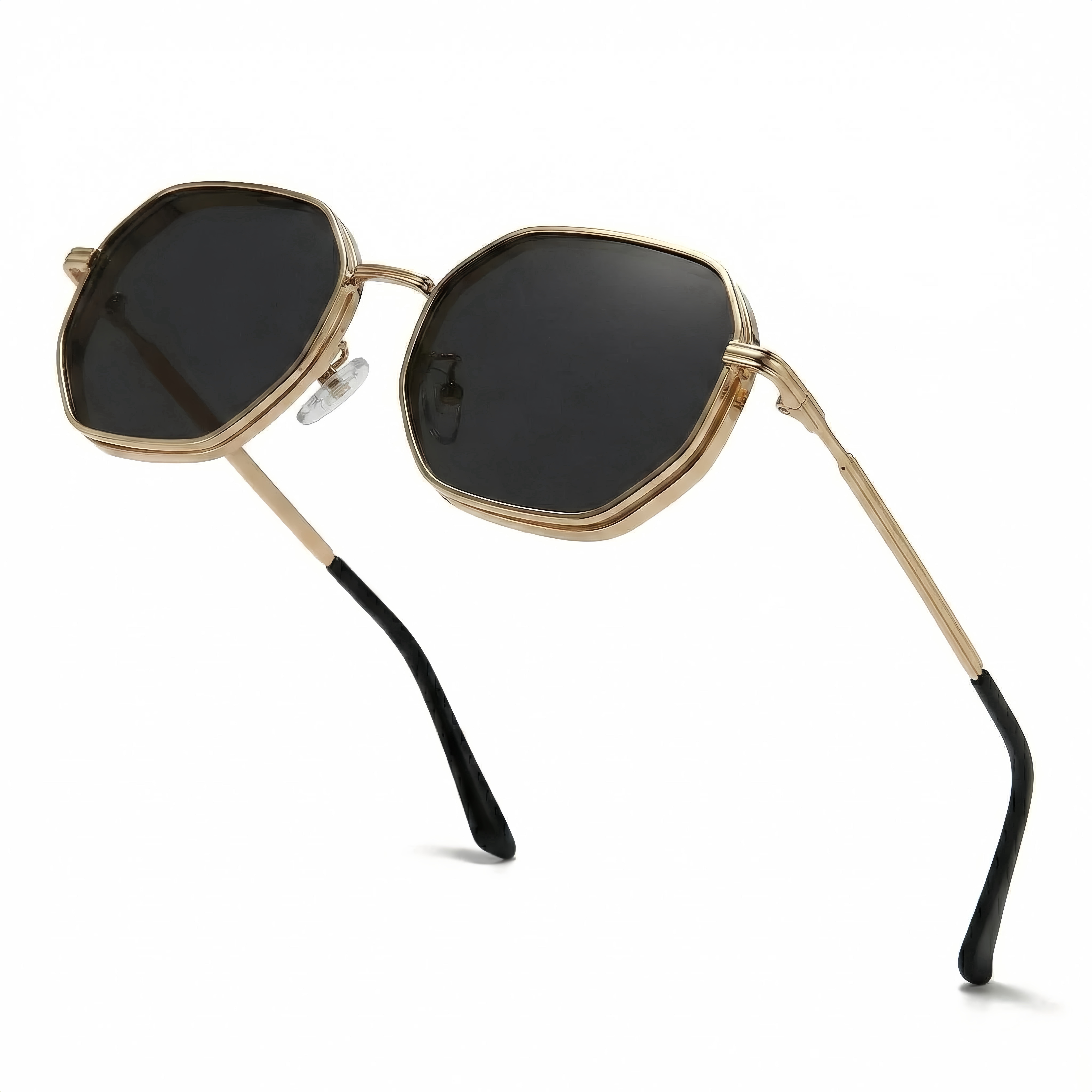 Geometric Trapezoid Shape Sunglasses Modern Gem Cut Frame  display picture 3