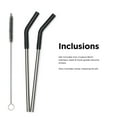 thumbnail image 4 of Klean Kanteen Recycled Stainless Steel Straw Set - Reusable Straw Set - Food Grade Silicone - Stainless Steel Straw - With Straw Cleaner Brush - Black, 2 Pack, 4 of 7
