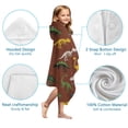thumbnail image 7 of Brown Cartoon Dinosaurs Fossils Pattern Hooded Bath Towel，50"x30" for Ages 3 To 12 Kids, Quick Dry Lightweight Soft Microfiber Hood Beach Towel Cover Up for Kids, 7 of 7