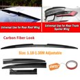 thumbnail image 1 of ALLTIMES Universal Rear Trunk Spoiler Lip Wing Rear Roof Wing, 46"~54" Adjustable PU Rubber Carbpn Fiber Look with Double Side Tape, 1 of 12