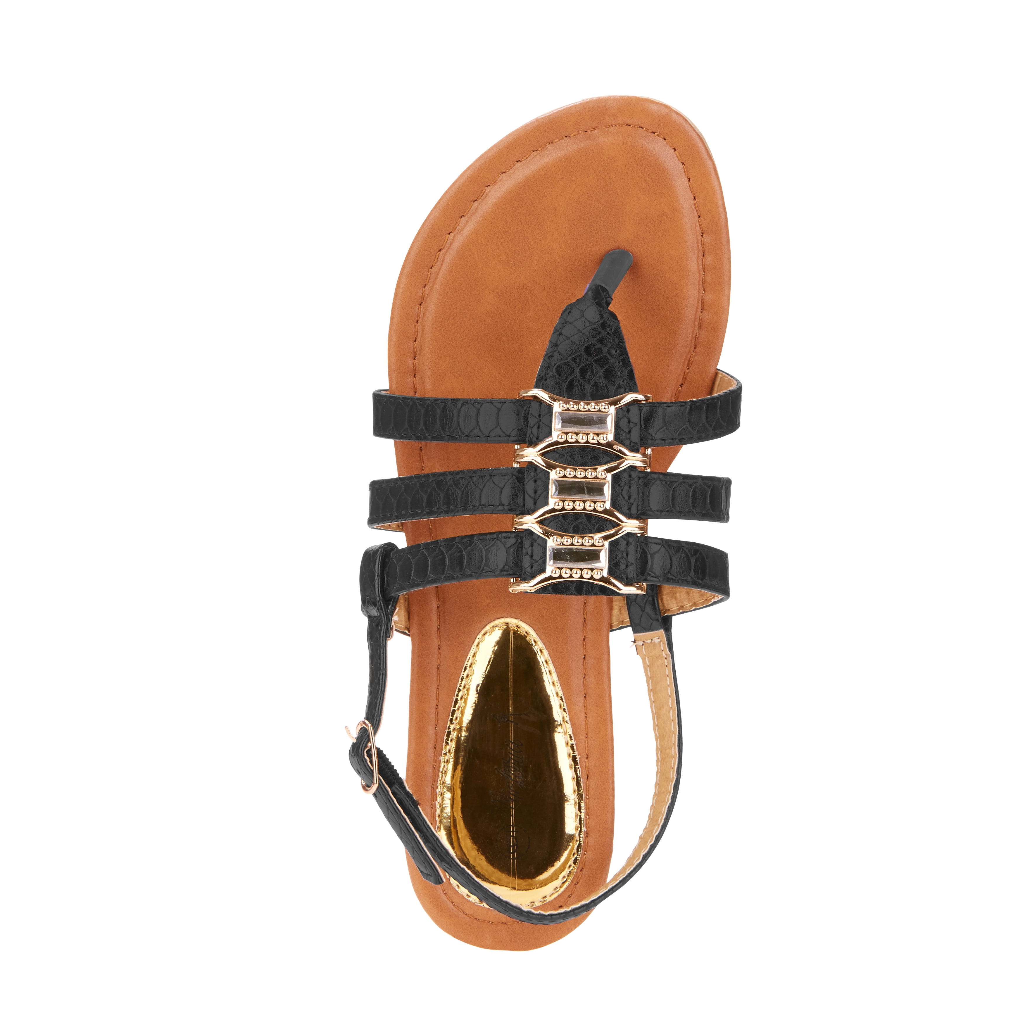 Victoria K Women's Crossover Straps Sandal's with Small Medallions
